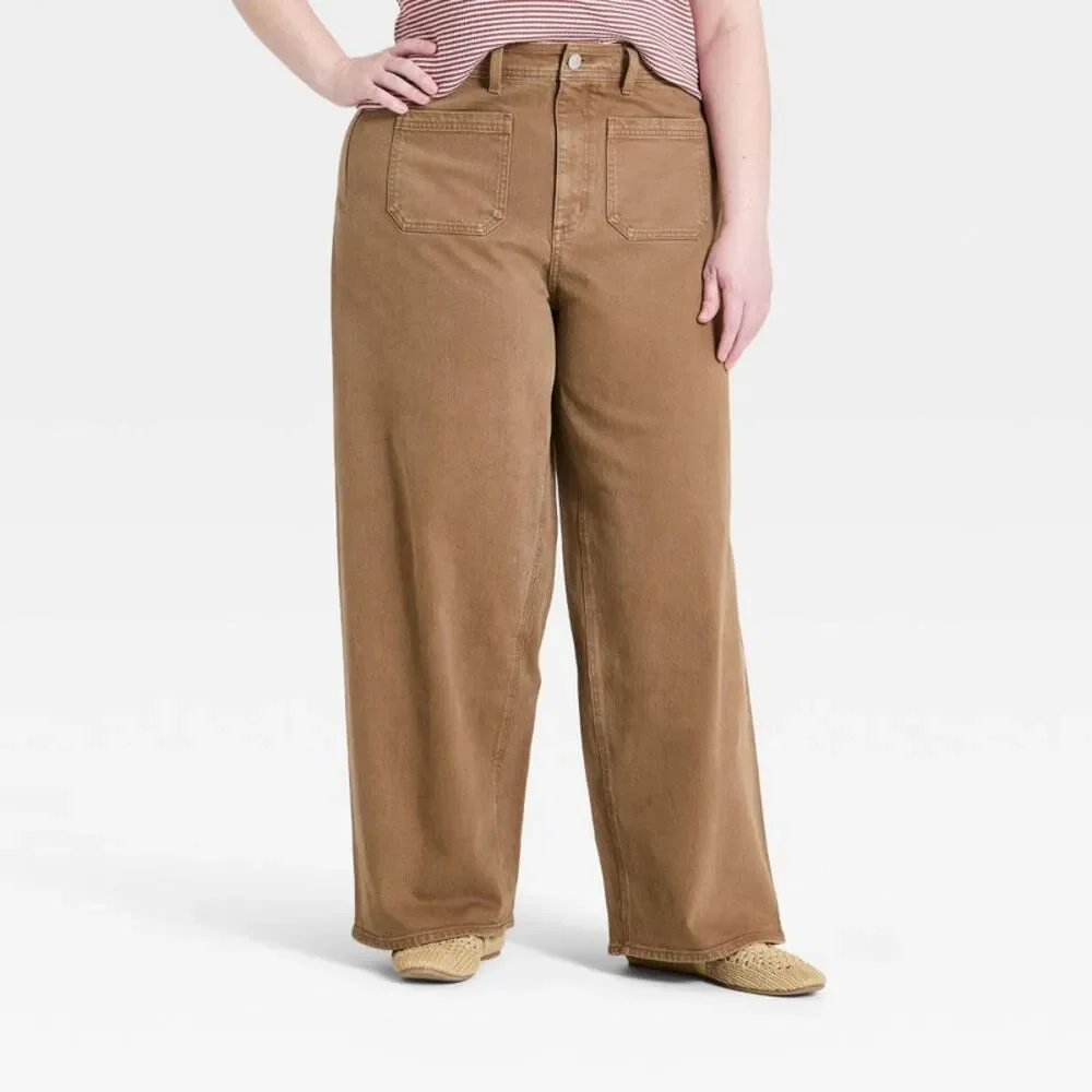 Womens's Highest-Rise Sailor Straight Jeans - Universal Thread Brown 18